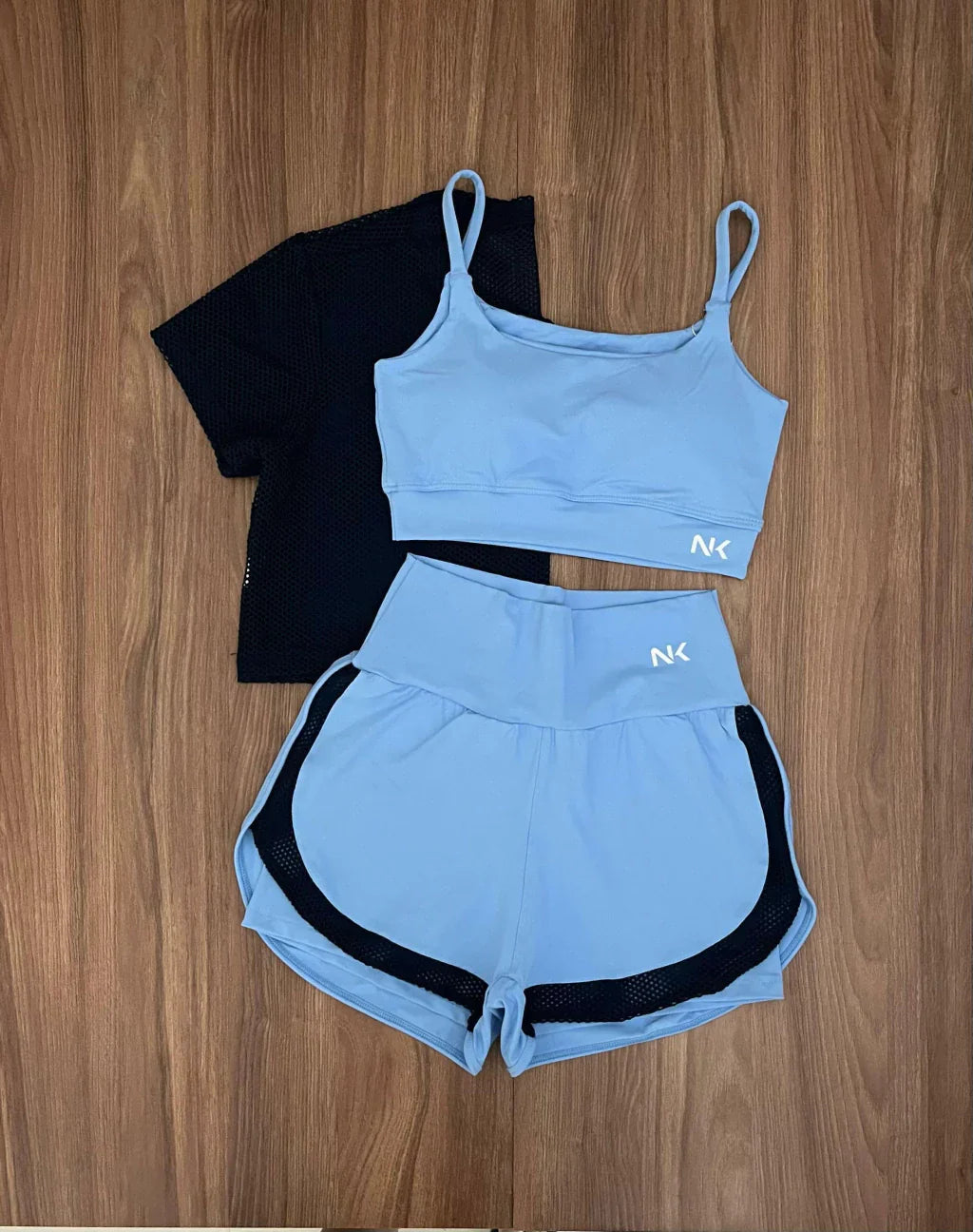 Conjunto 3 Peças Short Duplo + Cropped e Top - Frete Grátis